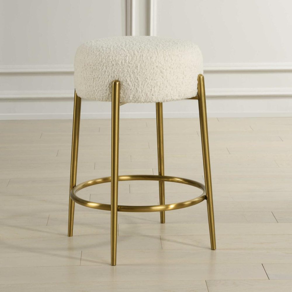 Barstools-Counter Stools |  Arles Counter Stool, Brass