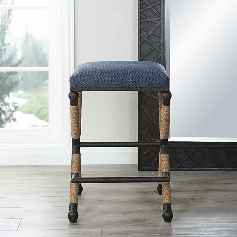 Barstools-Counter Stools |  Firth Counter Stool, Navy