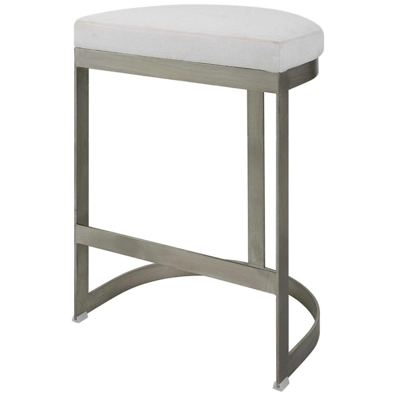 Barstools-Counter Stools |  Ivanna Counter Stool, Silver