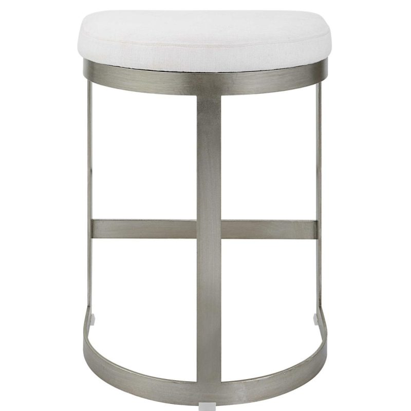 Barstools-Counter Stools |  Ivanna Counter Stool, Silver