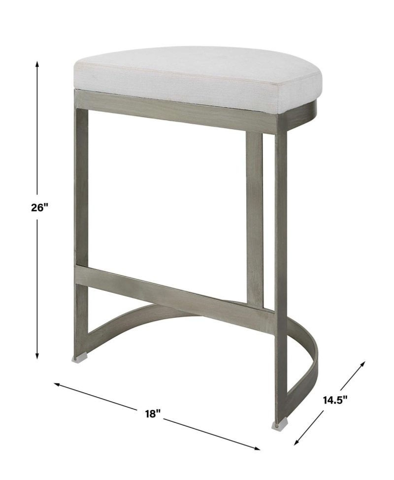 Barstools-Counter Stools |  Ivanna Counter Stool, Silver