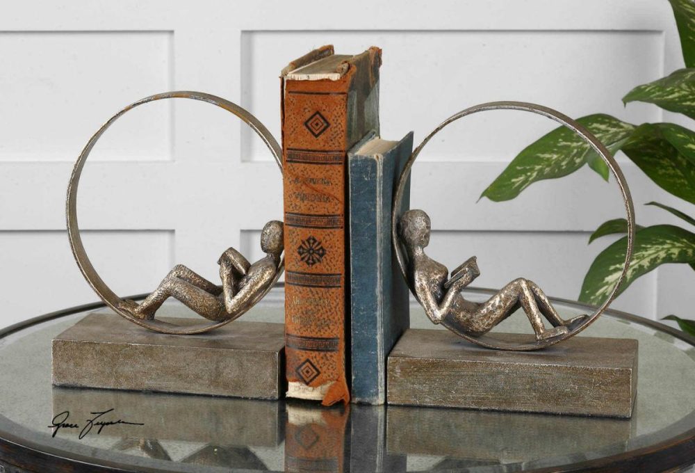 Bookends |  Lounging Reader Bookends, S/2