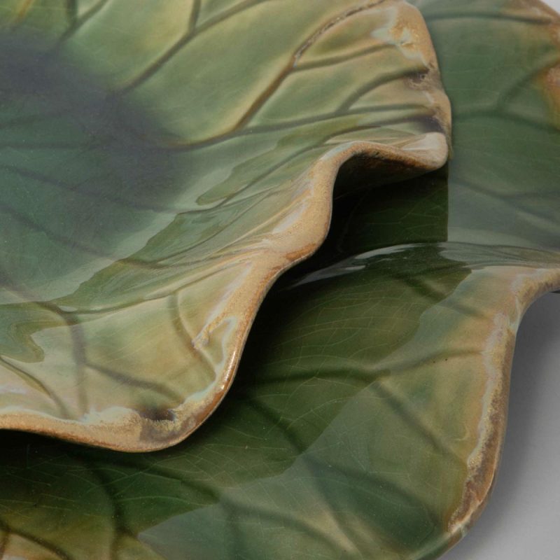 Bowls-Trays |  Abella Ceramic Wall Decor, Green, S/3