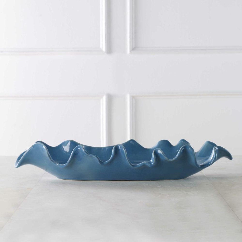 Bowls-Trays |  Ruffled Feathers Bowl, Blue