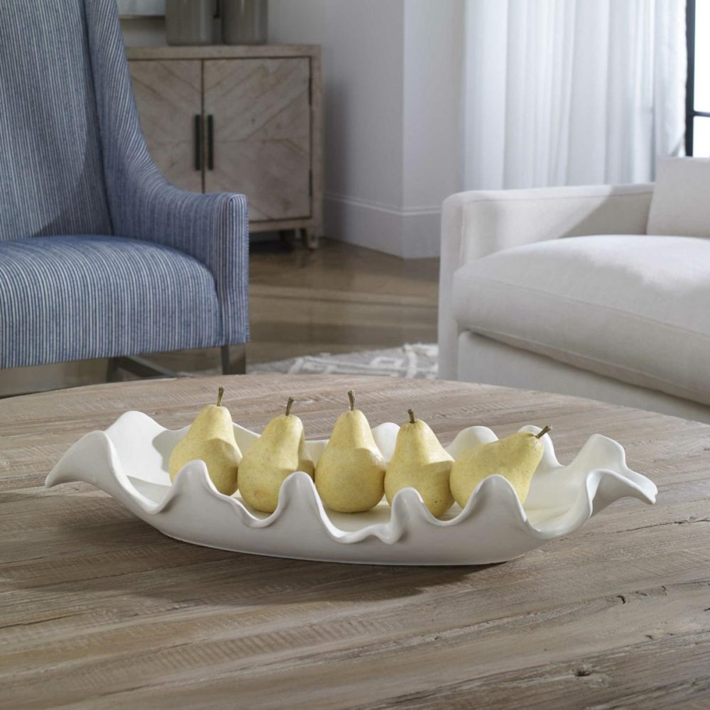 Bowls-Trays |  Ruffled Feathers Bowl, White