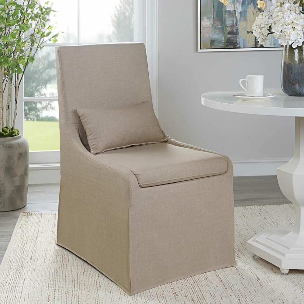 Chairs-Sofas |  Coley Armless Chair, Tan