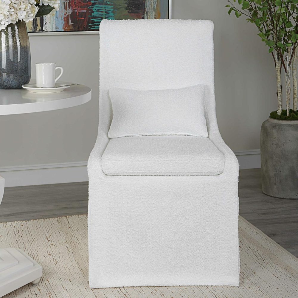 Chairs-Sofas |  Coley Armless Chair, White