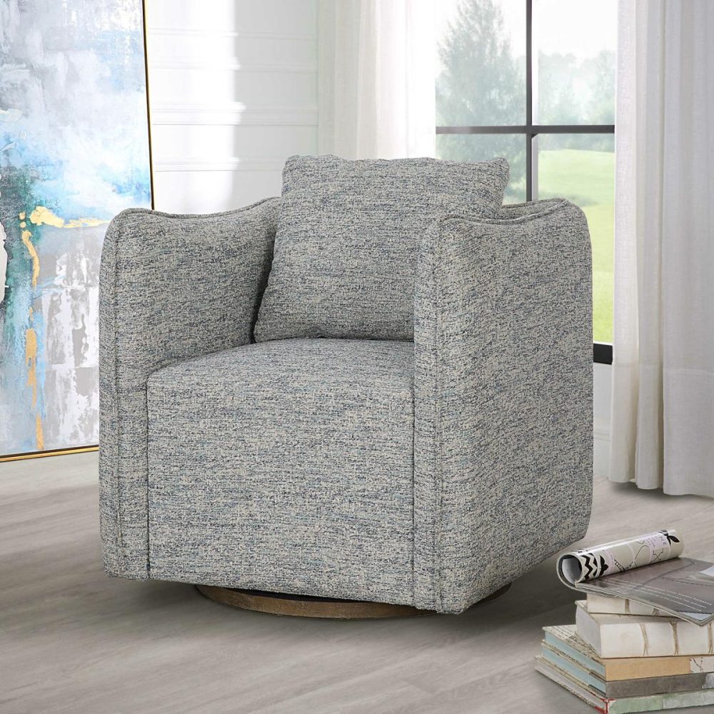 Chairs-Sofas |  Corben Swivel Chair, Blue