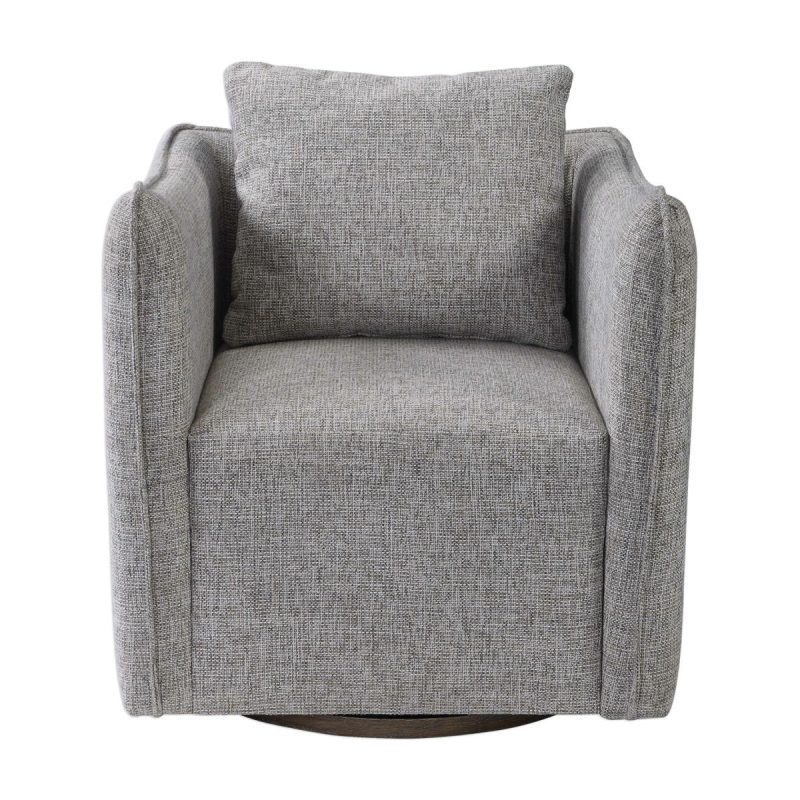 Chairs-Sofas |  Corben Swivel Chair, Stone