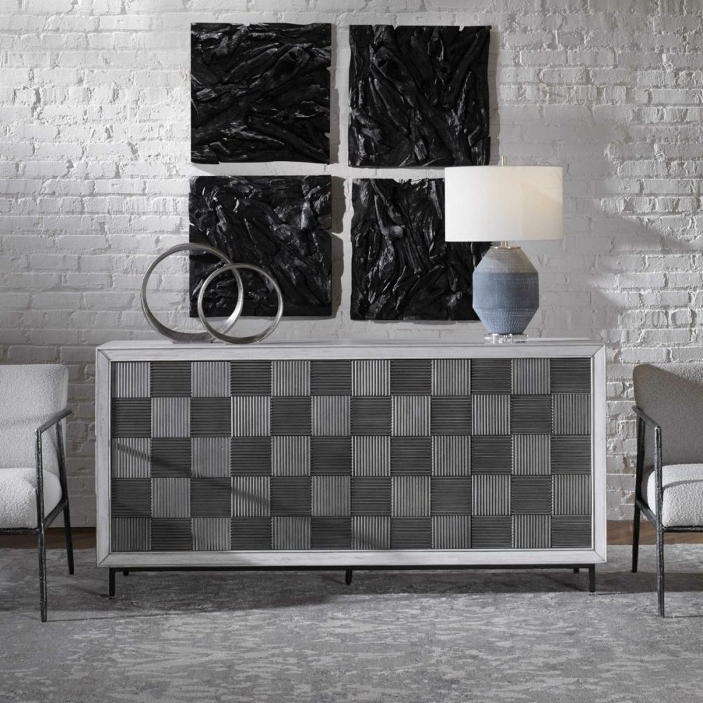 Chests-Cabinets |  Checkerboard 4 Door Cabinet