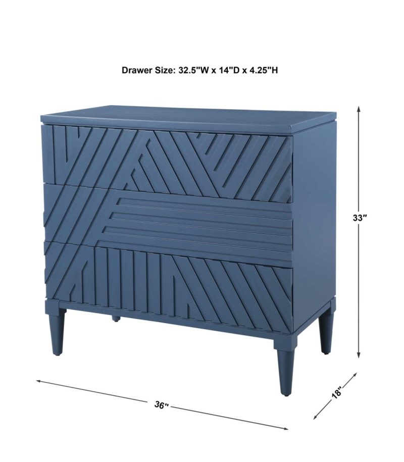 Chests-Cabinets |  Colby 3 Drawer Chest, Blue