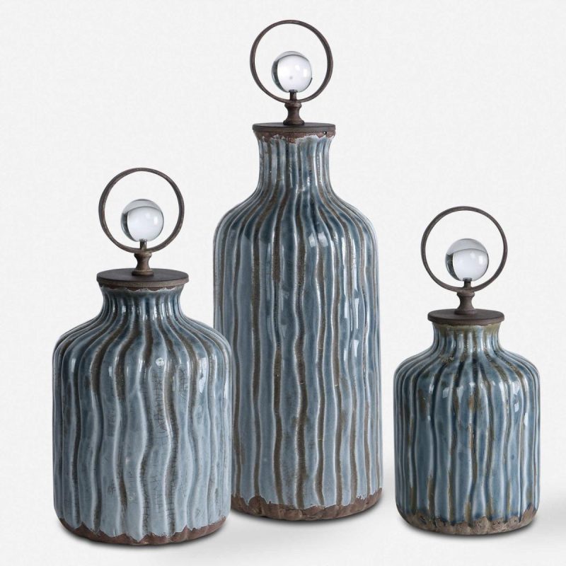 Decorative Bottles-Canisters |  Mathias Bottles, S/3