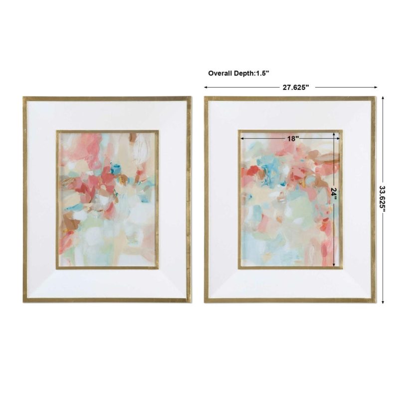 Framed Prints |  A Touch Of Blush And Rosewood Fences Framed Prints, S/2