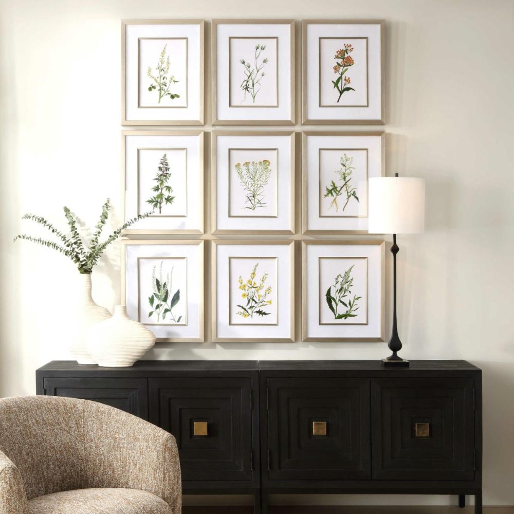 Framed Prints |  Botanical Flowers Framed Prints, S/9