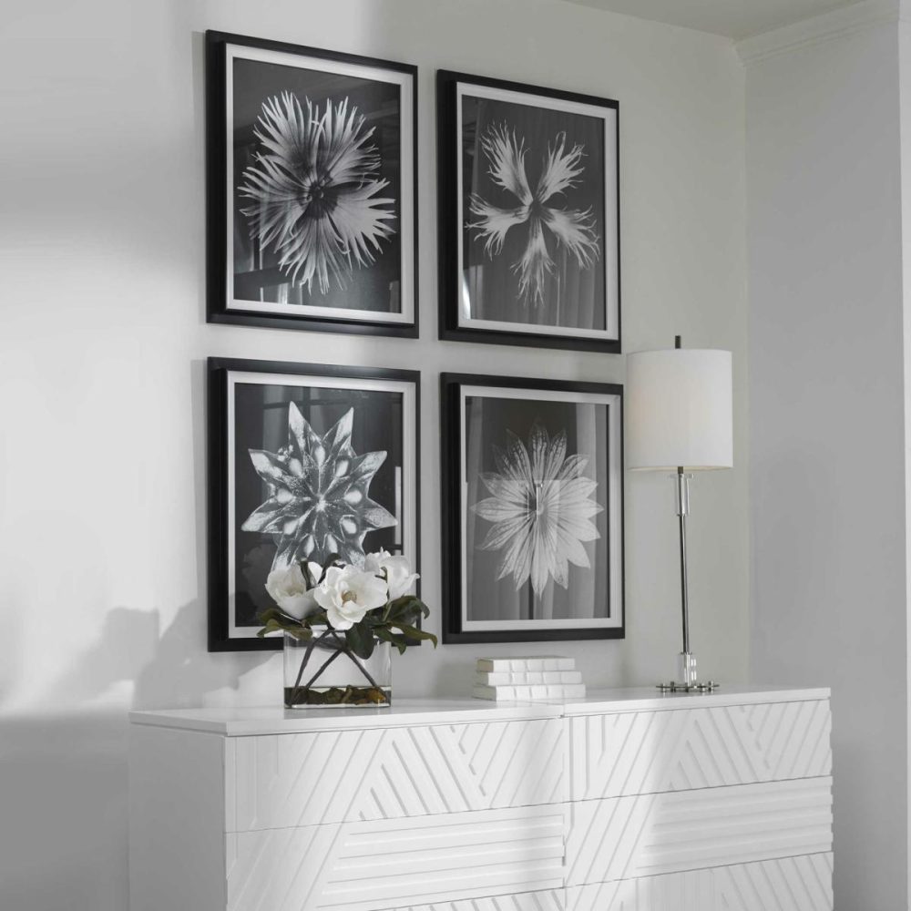 Framed Prints |  Contemporary Floret Framed Prints, S/4