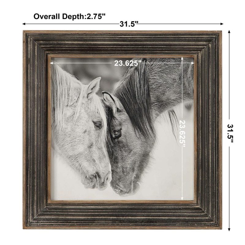 Framed Prints |  Custom Black And White Horses Framed Print