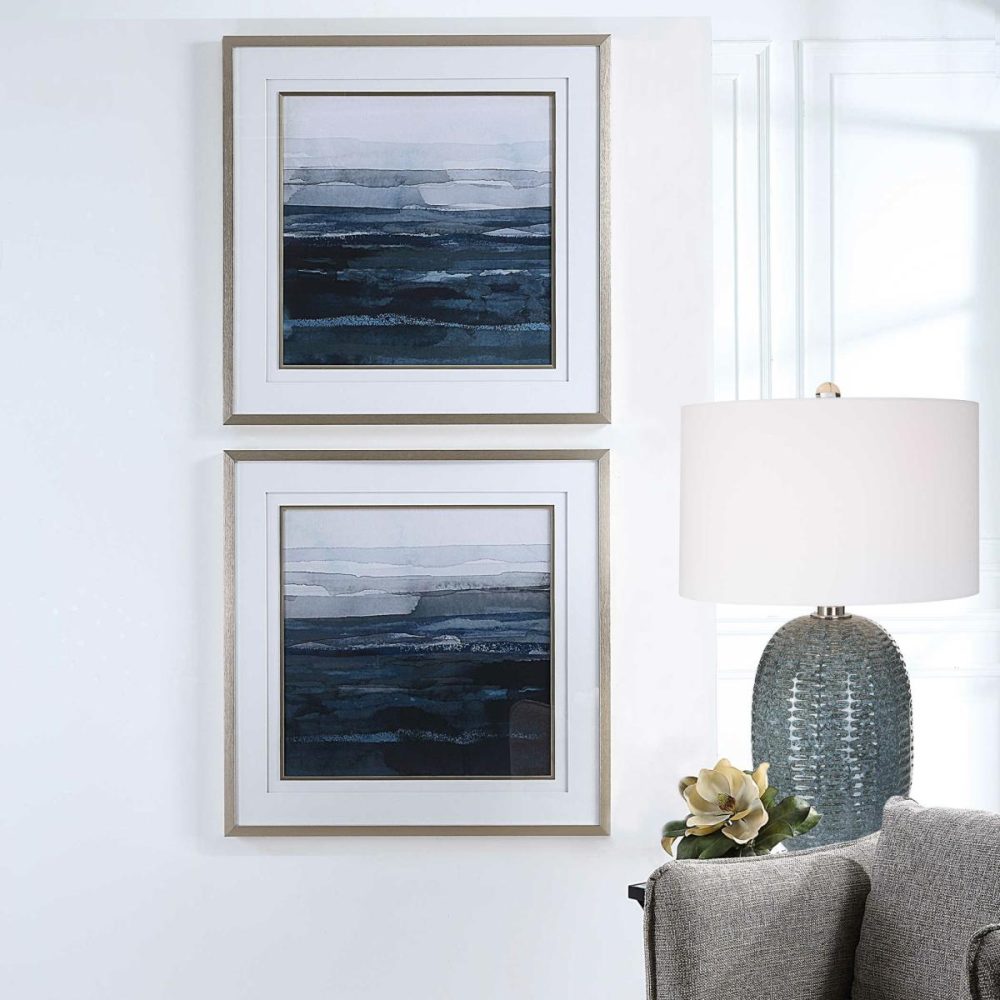 Framed Prints |  Rising Blue Framed Prints, S/2