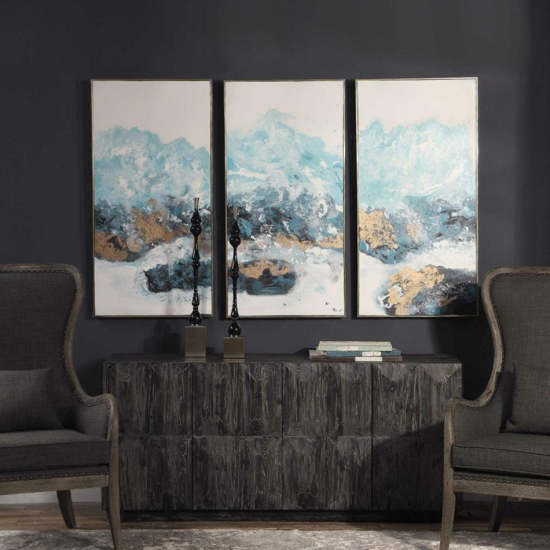 Hand Painted |  Crashing Waves Hand Painted Canvases, S/3