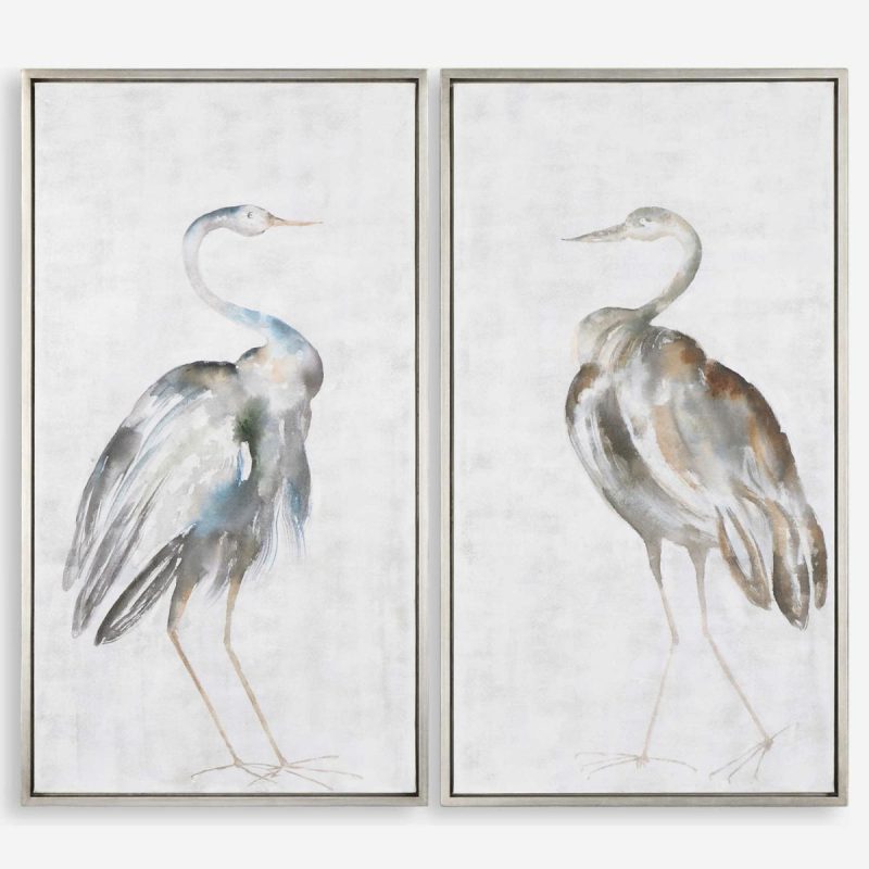 Hand Painted |  Summer Birds Hand Painted Canvases, S/2