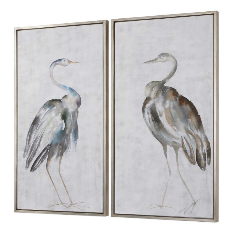 Hand Painted |  Summer Birds Hand Painted Canvases, S/2