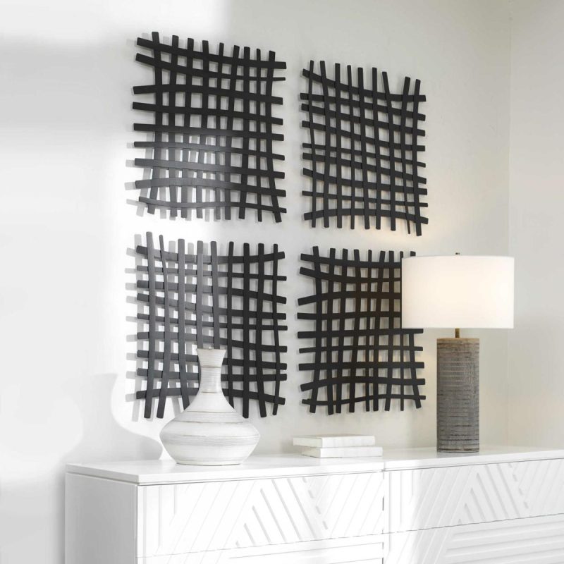 Metal Wall Decor |  Gridlines Metal Wall Decor, Black