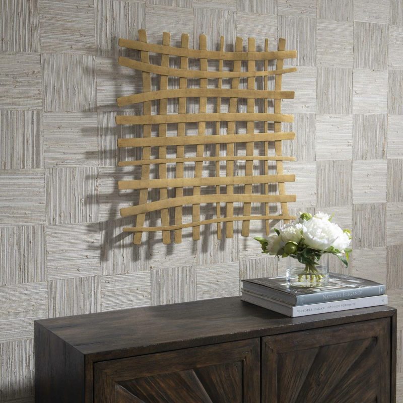 Metal Wall Decor |  Gridlines Metal Wall Decor, Gold