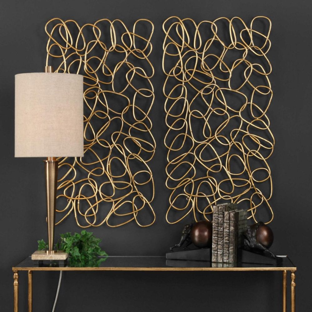 Metal Wall Decor |  In The Loop Metal Wall Panels, S/2