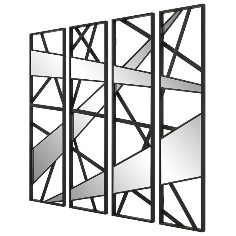 Metal Wall Decor |  Looking Glass Mirrored Wall Decor, S/4