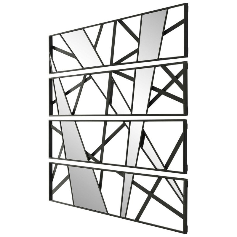 Metal Wall Decor |  Looking Glass Mirrored Wall Decor, S/4