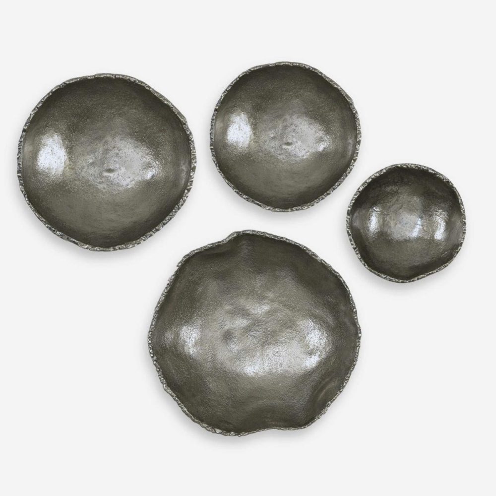 Metal Wall Decor |  Lucky Coins Metal Wall Decor, Nickel, S/4