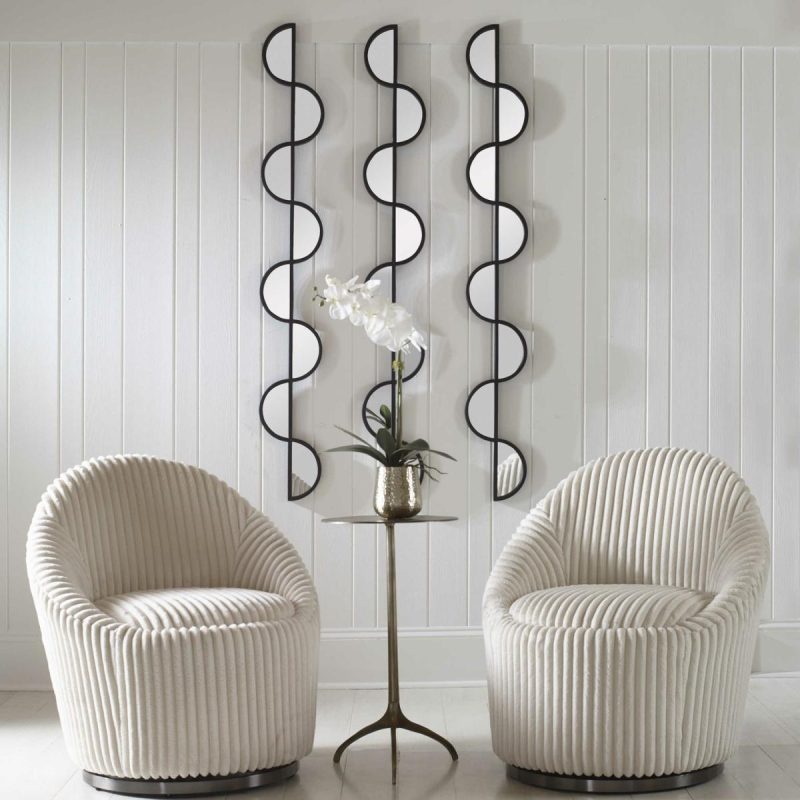 Metal Wall Decor |  Wisp Mirrored Wall Decor, S/3