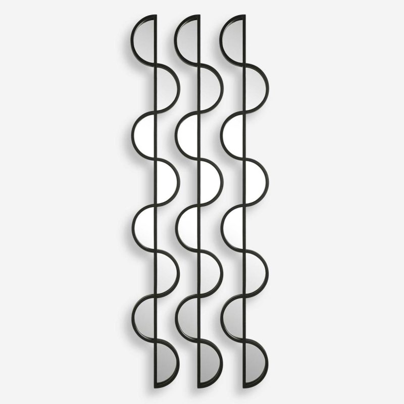 Metal Wall Decor |  Wisp Mirrored Wall Decor, S/3