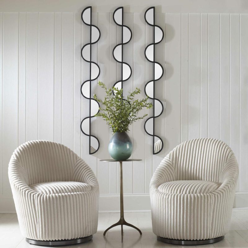 Metal Wall Decor |  Wisp Mirrored Wall Decor, S/3