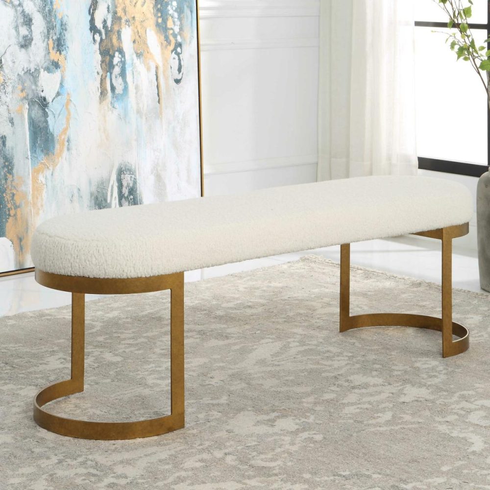 Ottomans-Benches |  Infinity Bench, Gold