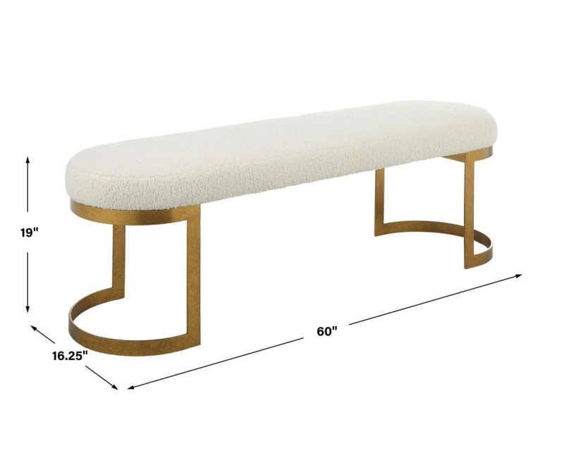 Ottomans-Benches |  Infinity Bench, Gold