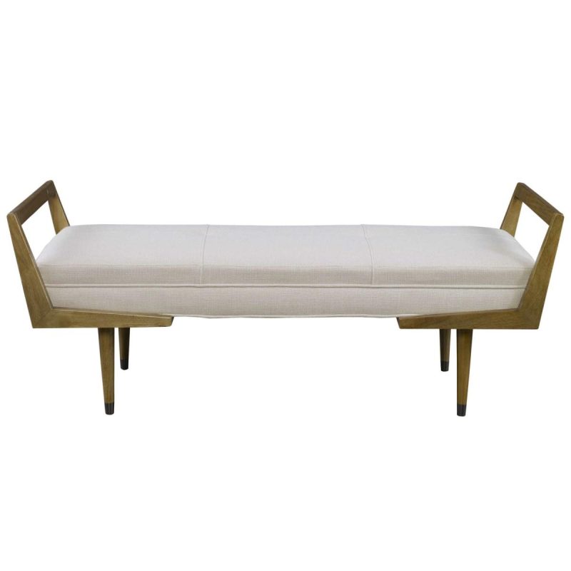 Ottomans-Benches |  Waylon Bench, Ivory