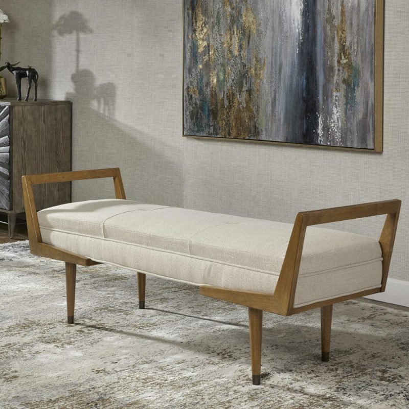 Ottomans-Benches |  Waylon Bench, Ivory