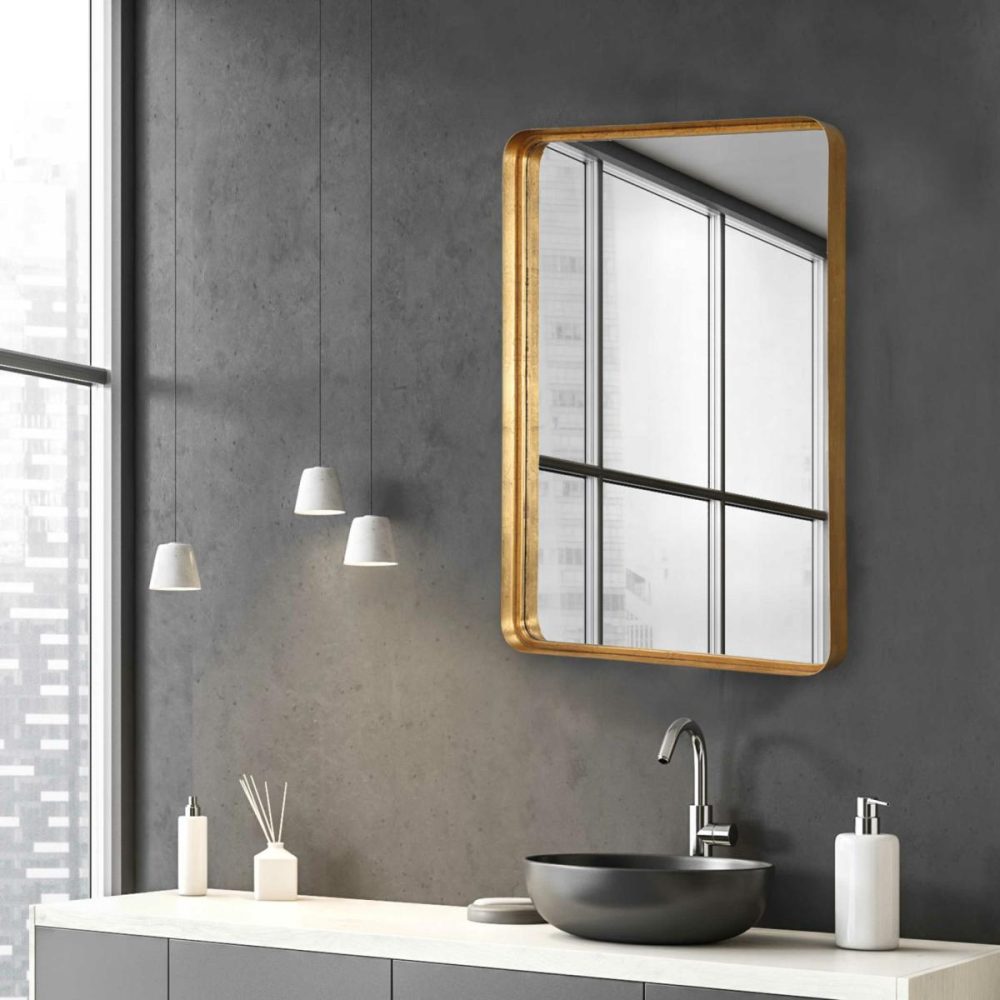 Rectangular |  Crofton Large Mirror, Gold