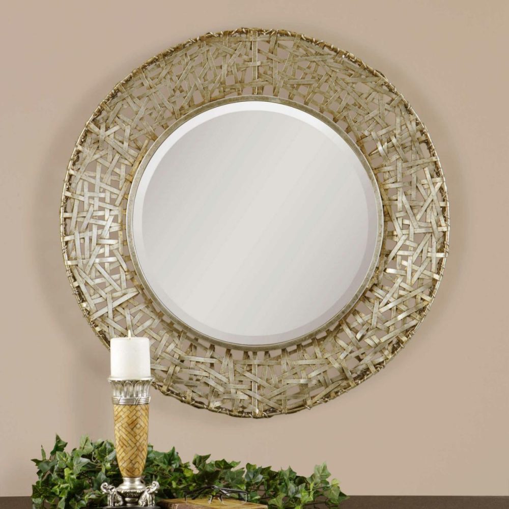 Round |  Alita Round Mirror, Champagne