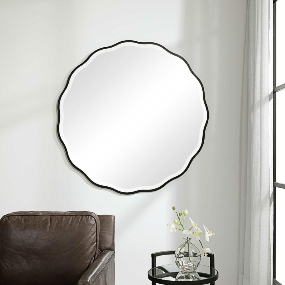 Round |  Aneta Round Mirror, Black