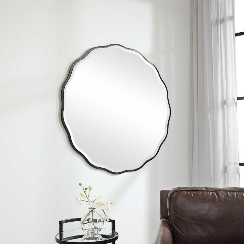 Round |  Aneta Round Mirror, Black