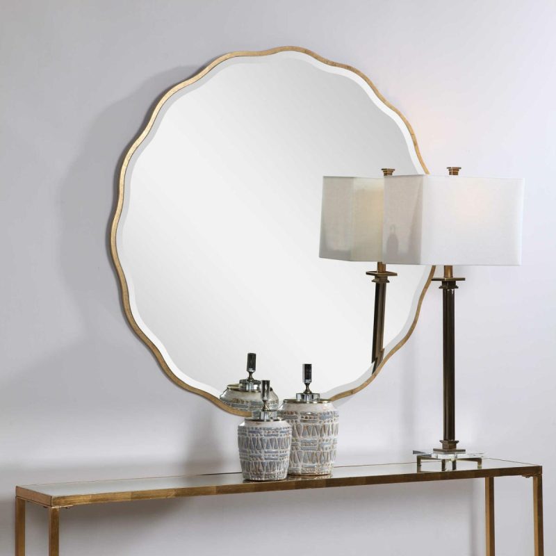 Round |  Aneta Round Mirror, Gold