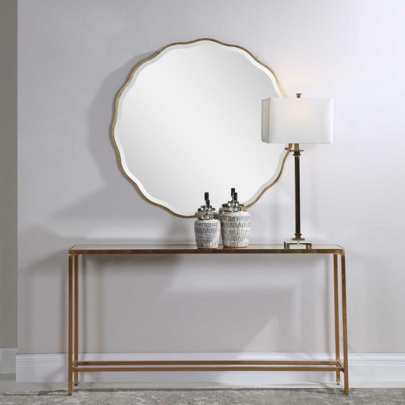 Round |  Aneta Round Mirror, Gold