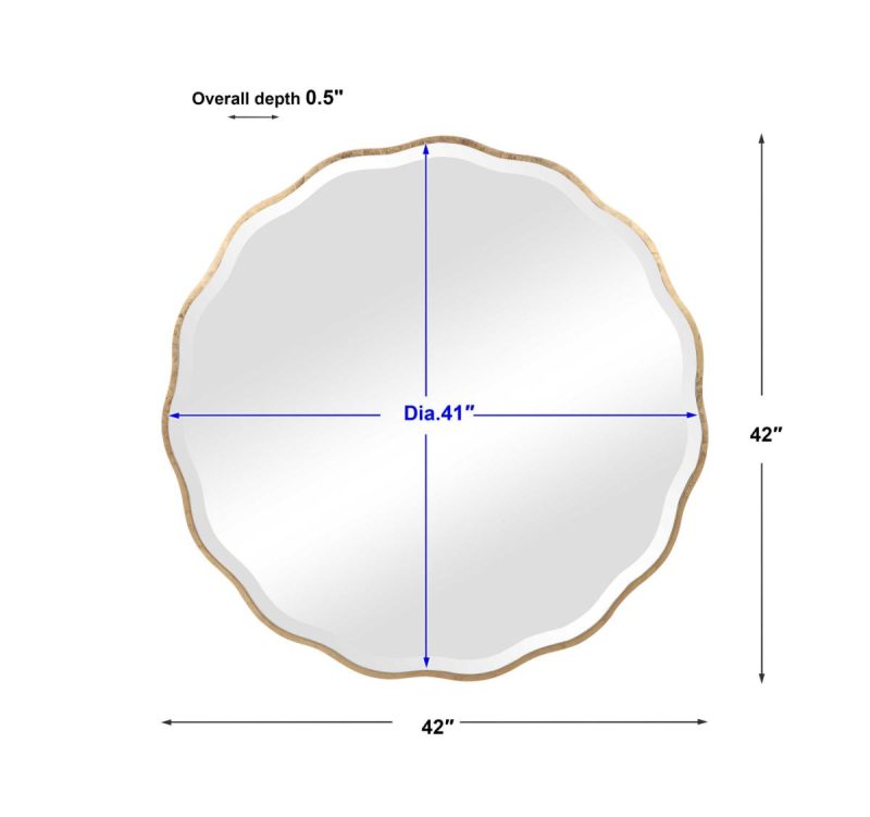 Round |  Aneta Round Mirror, Gold