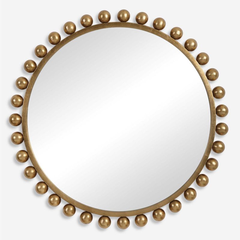 Round |  Cyra Round Mirror, Gold