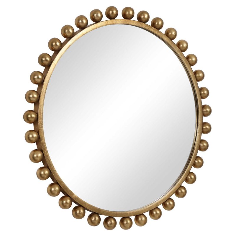 Round |  Cyra Round Mirror, Gold