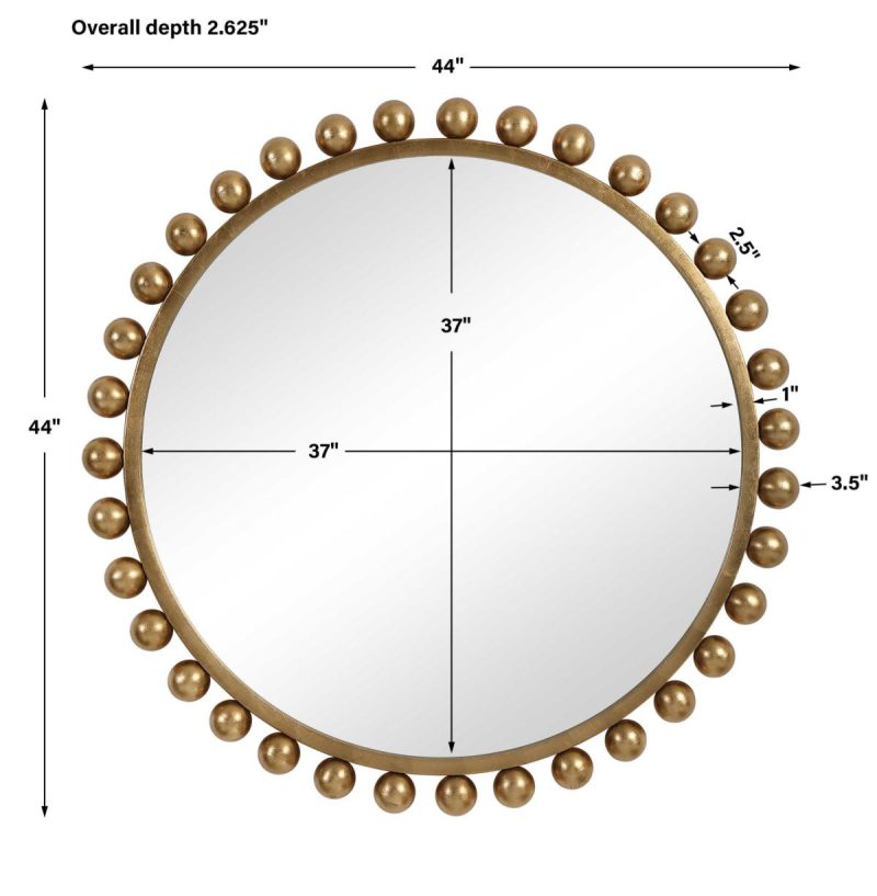 Round |  Cyra Round Mirror, Gold