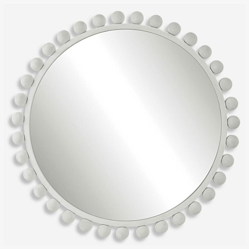 Round |  Cyra Round Mirror, White