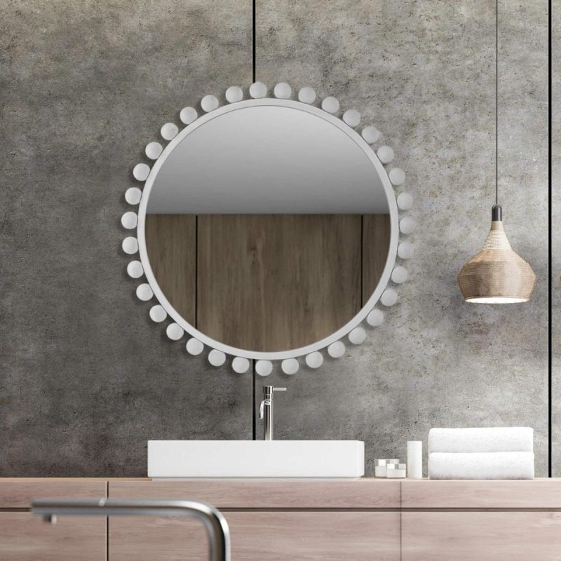 Round |  Cyra Round Mirror, White