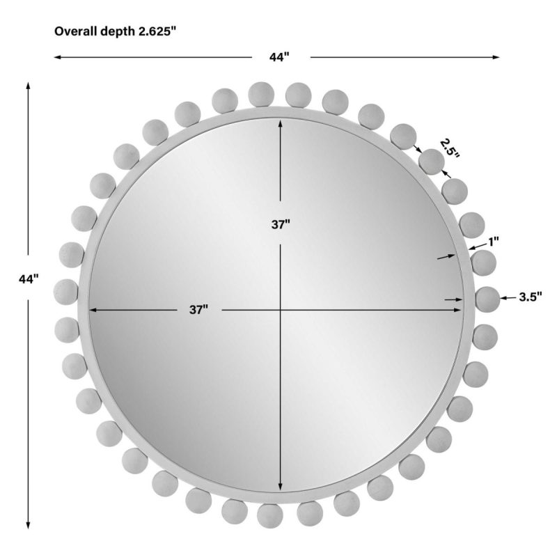 Round |  Cyra Round Mirror, White